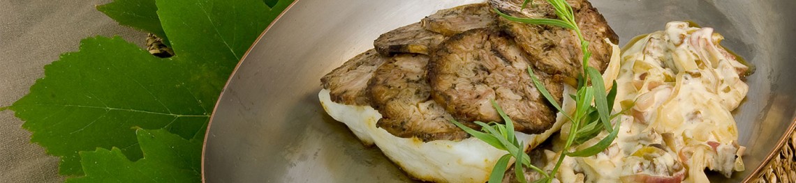 Filet de sandre au Poiré Domfront AOP et à l'andouille